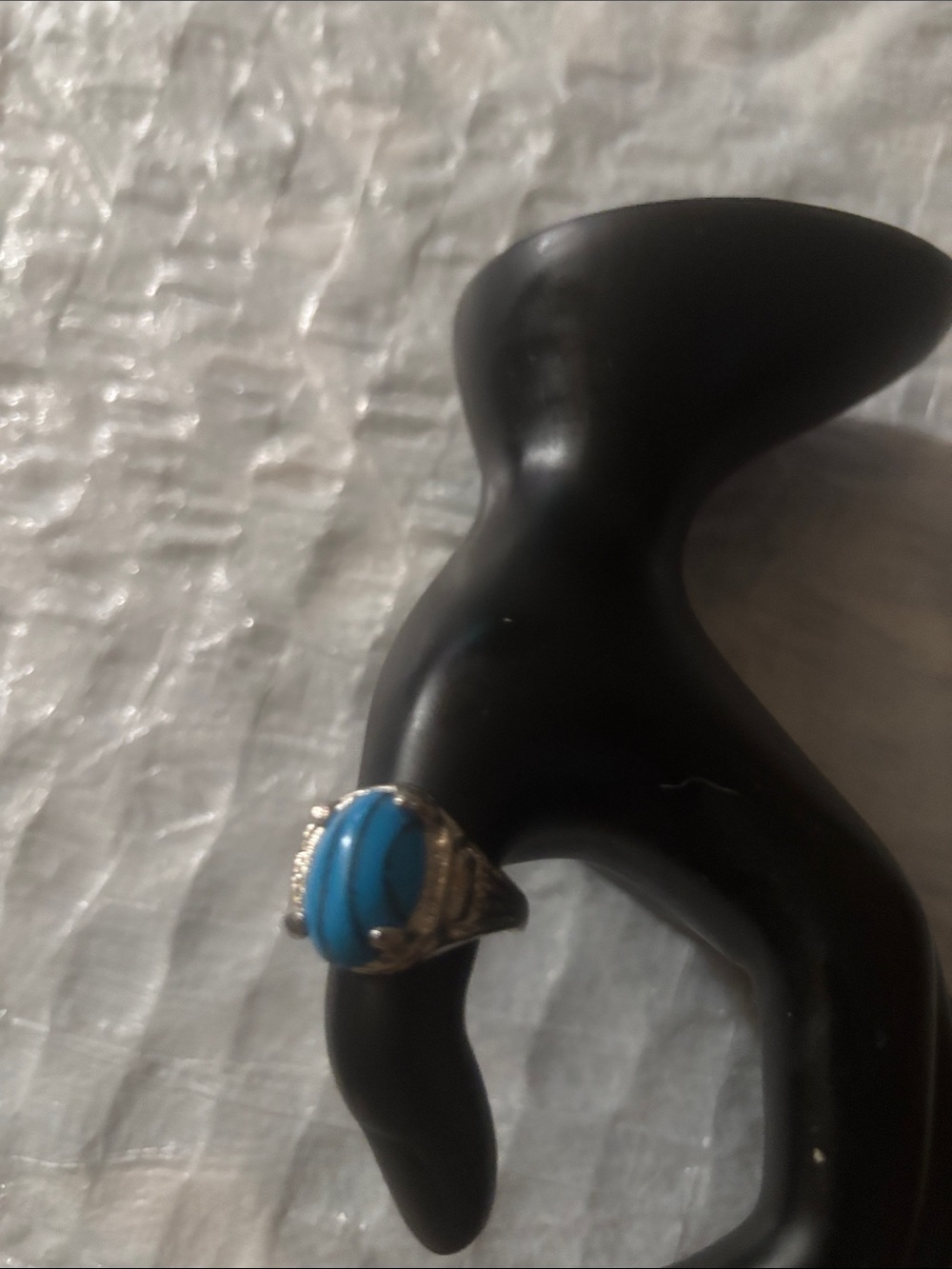 Turquoise Blue Statement Ring for Women - Classic Silver-Tone Setting